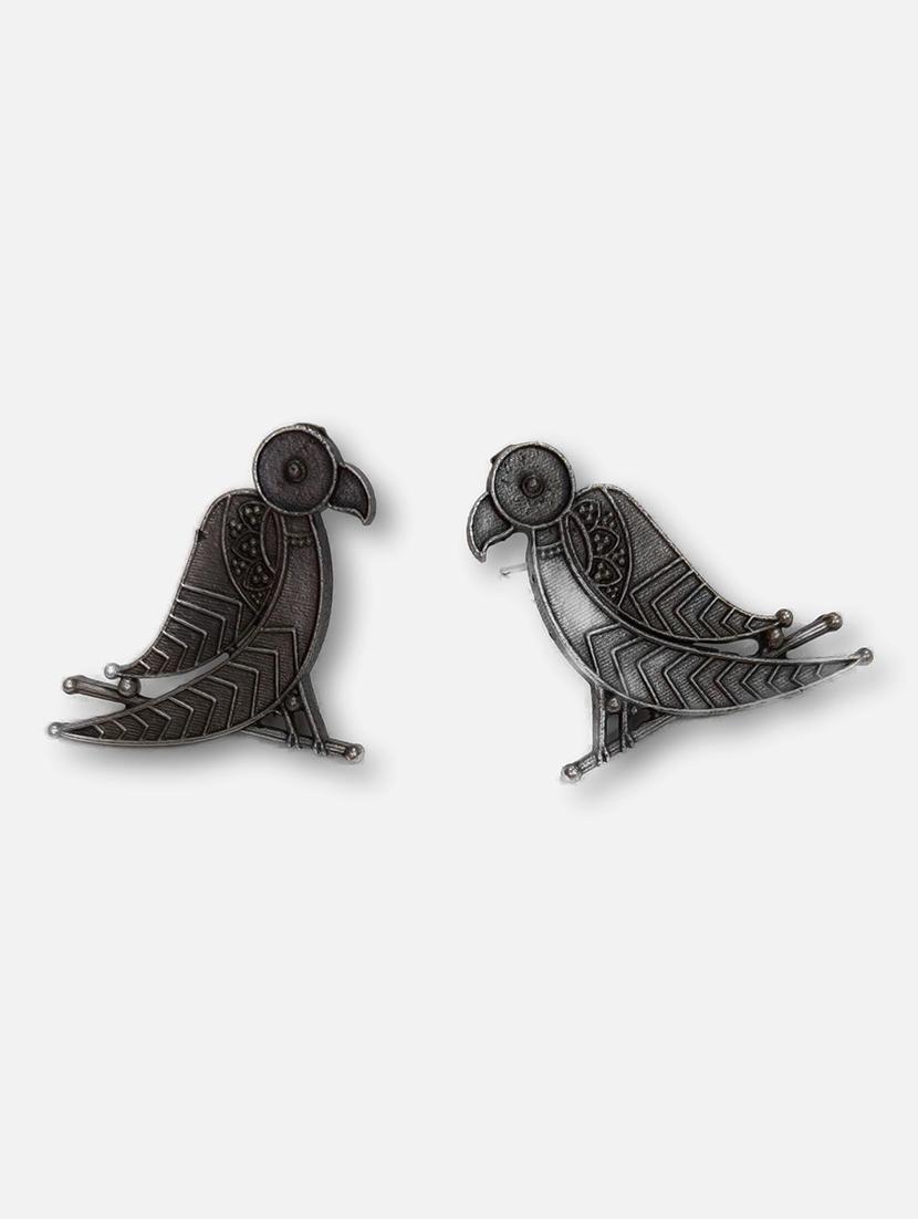 women silver brass studs earrings - 21743783 - Standard Image - 1
