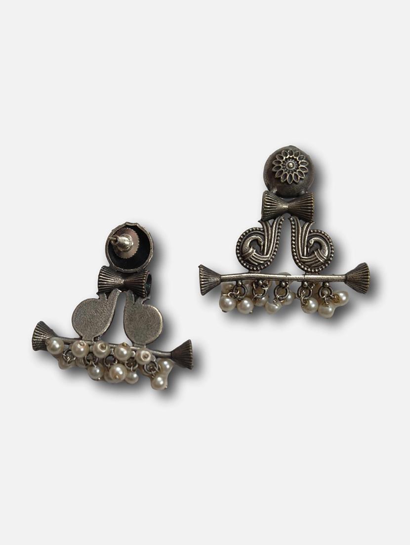 women silver brass drop earrings - 21743784 -  Standard Image - 1