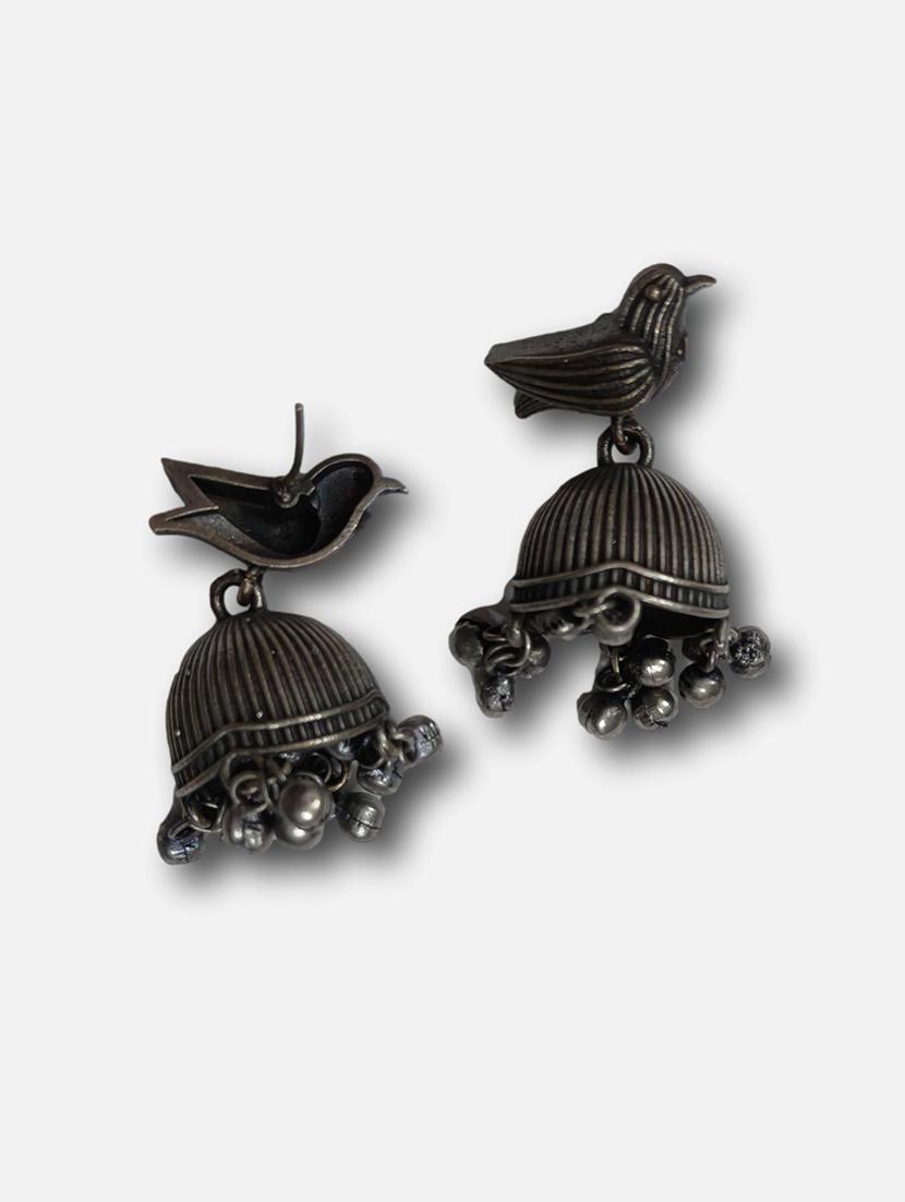 women silver brass jhumka earrings - 21743790 -  Standard Image - 1