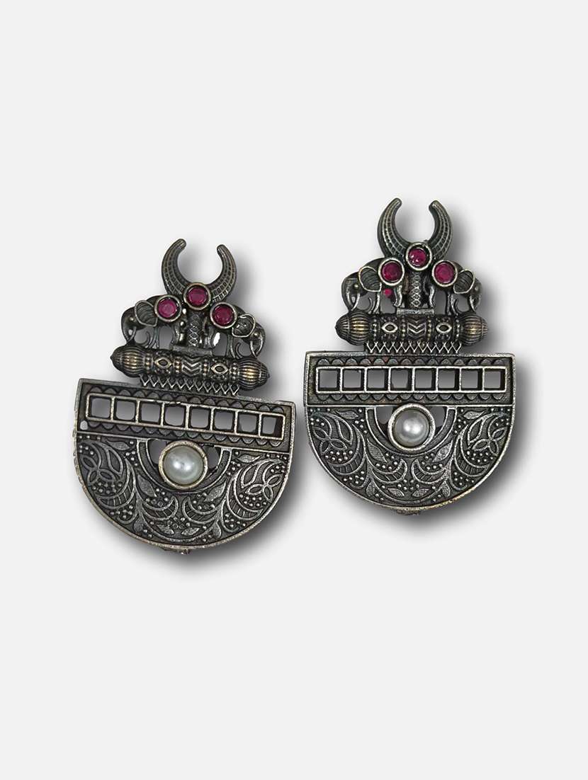 women silver brass drop earrings - 21743792 -  Standard Image - 1