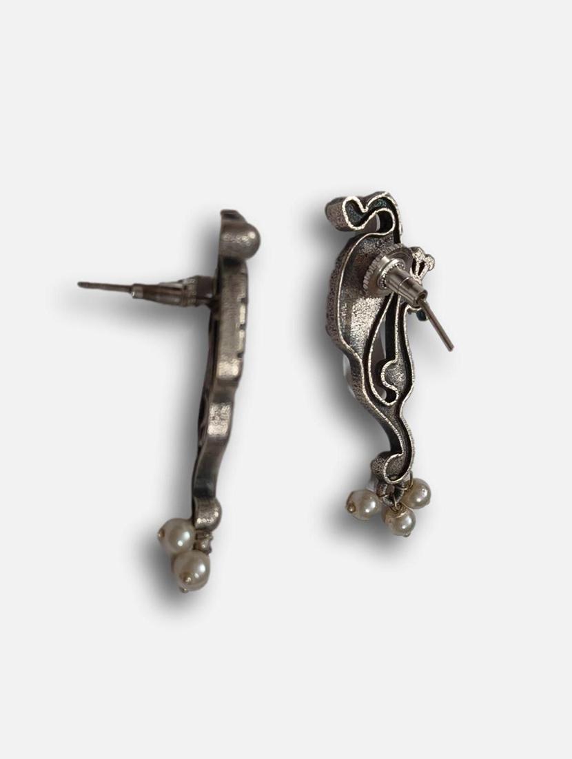 women silver brass drop earrings - 21743800 - Standard Image - 1