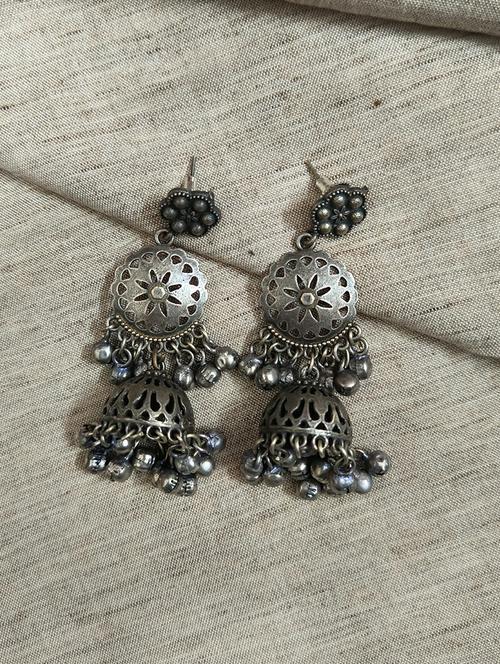 women silver brass drop earrings - 21743802 -  Standard Image - 0