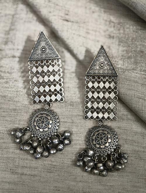 women silver brass drop earrings - 21743803 -  Standard Image - 0