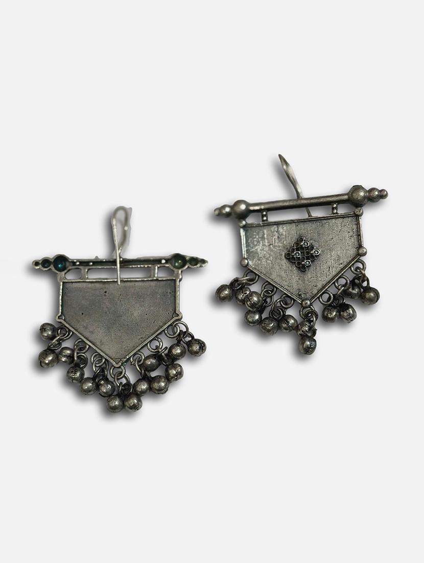 women silver brass drop earrings - 21743804 - Standard Image - 1