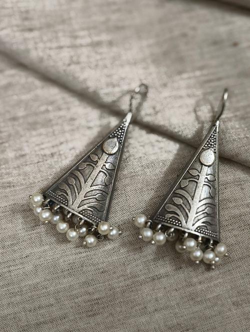 women silver brass drop earrings - 21743806 -  Standard Image - 0