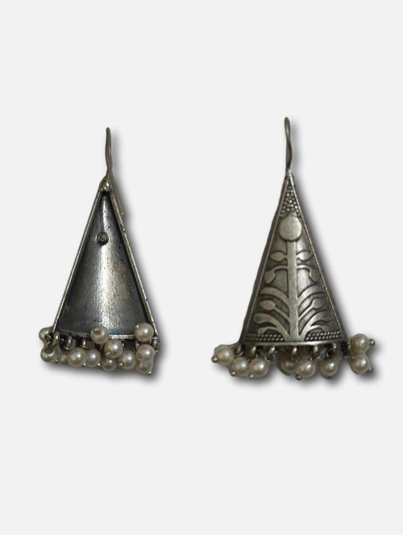 women silver brass drop earrings - 21743806 -  Standard Image - 1