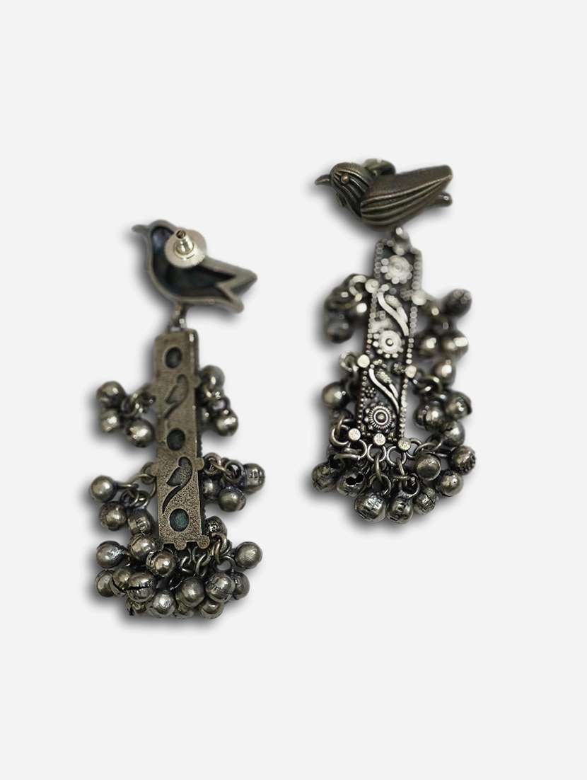 women silver brass drop earrings - 21743807 - Standard Image - 1