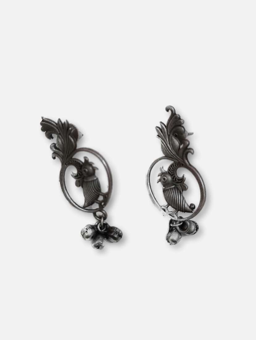 women silver brass drop earrings - 21743810 - Standard Image - 1