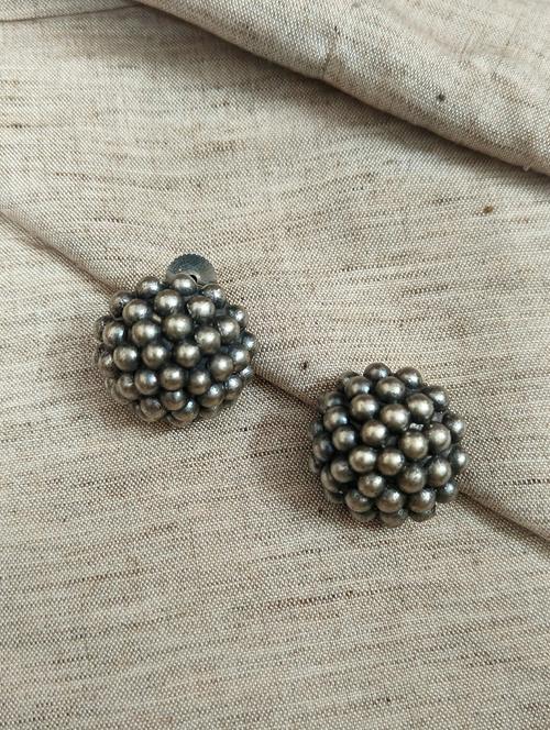 women silver brass studs earrings - 21743812 - Standard Image - 0