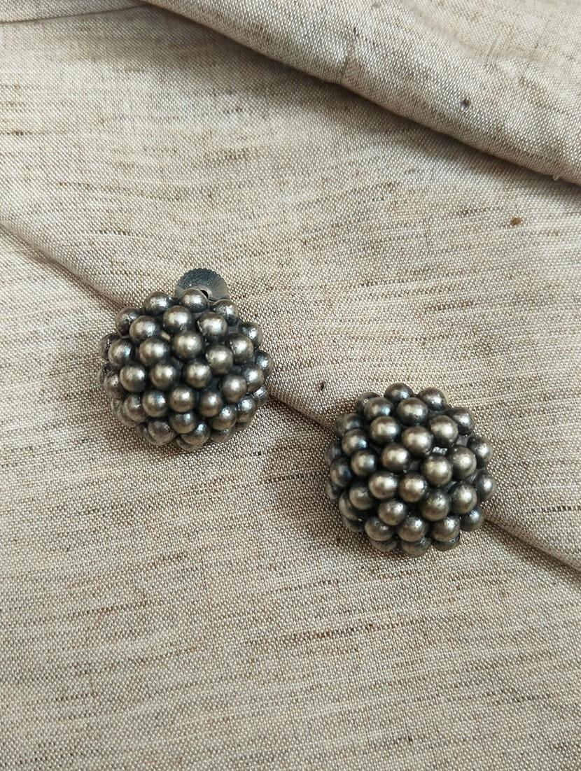 women silver brass studs earrings - 21743812 - Zoom Image - 0