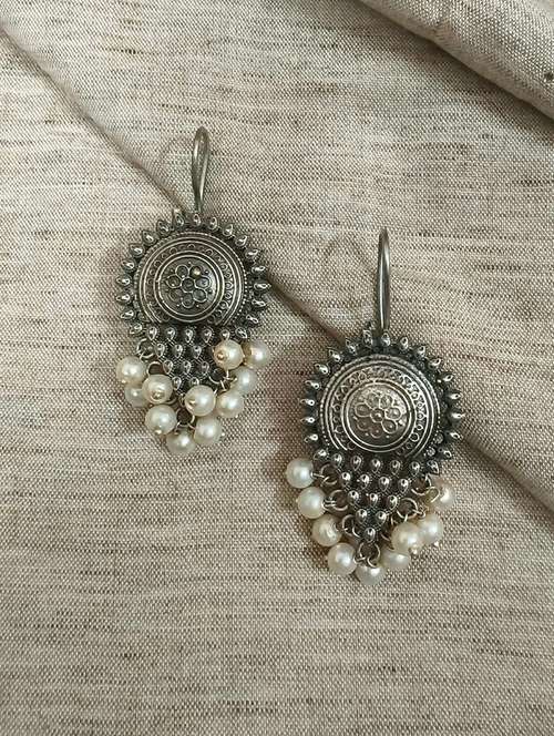 women silver brass drop earrings - 21743813 -  Standard Image - 0