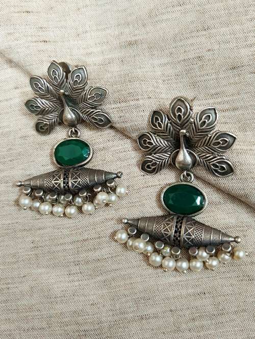 women silver brass drop earrings - 21743821 -  Standard Image - 0