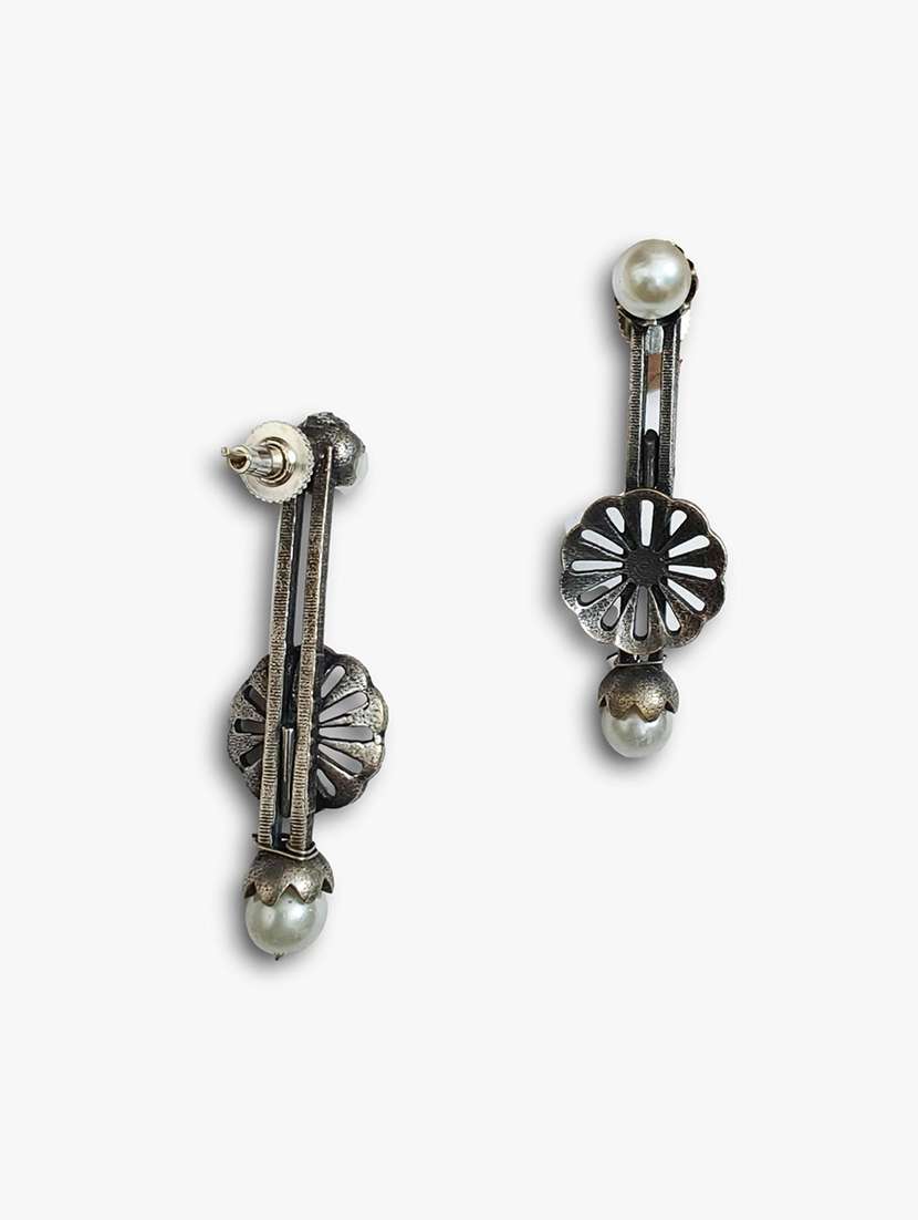 women silver brass drop earrings - 21743827 -  Standard Image - 1