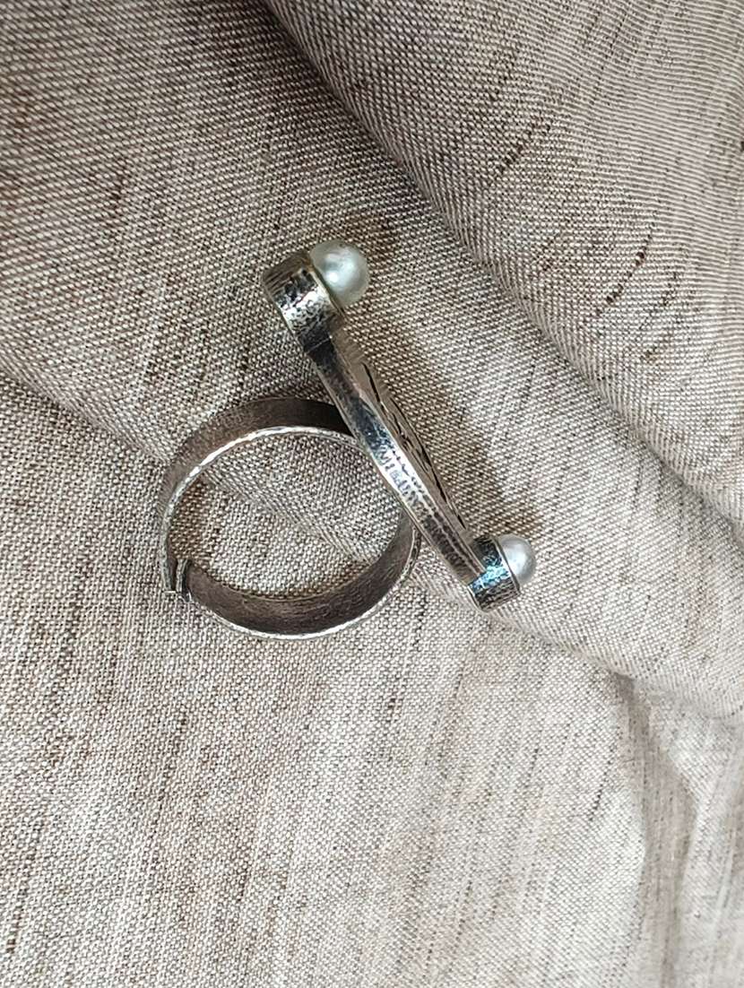 women silver brass adjustable finger ring - 21743837 -  Standard Image - 1