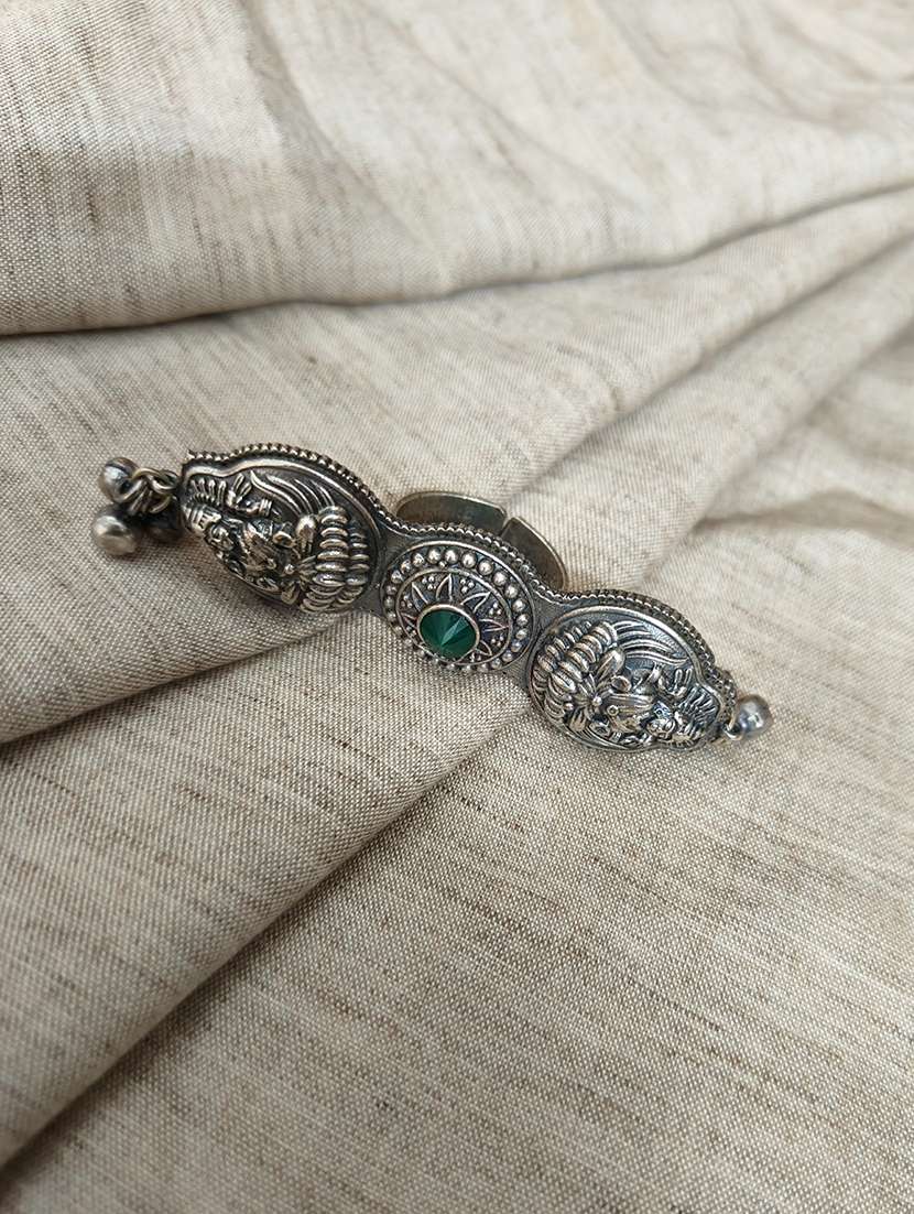 women silver brass adjustable finger ring - 21743839 -  Standard Image - 1