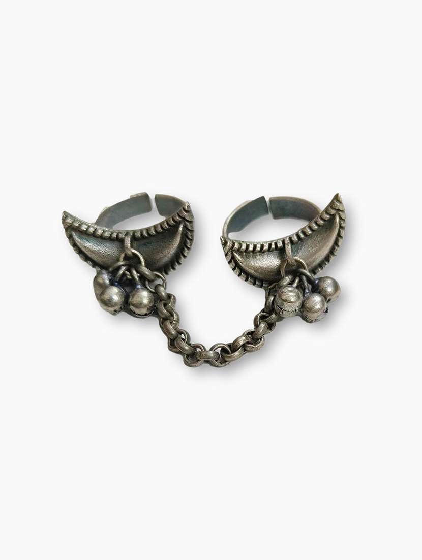 women silver brass adjustable finger ring - 21743842 -  Standard Image - 1