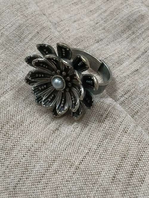 women silver brass adjustable finger ring - 21743845 -  Standard Image - 0