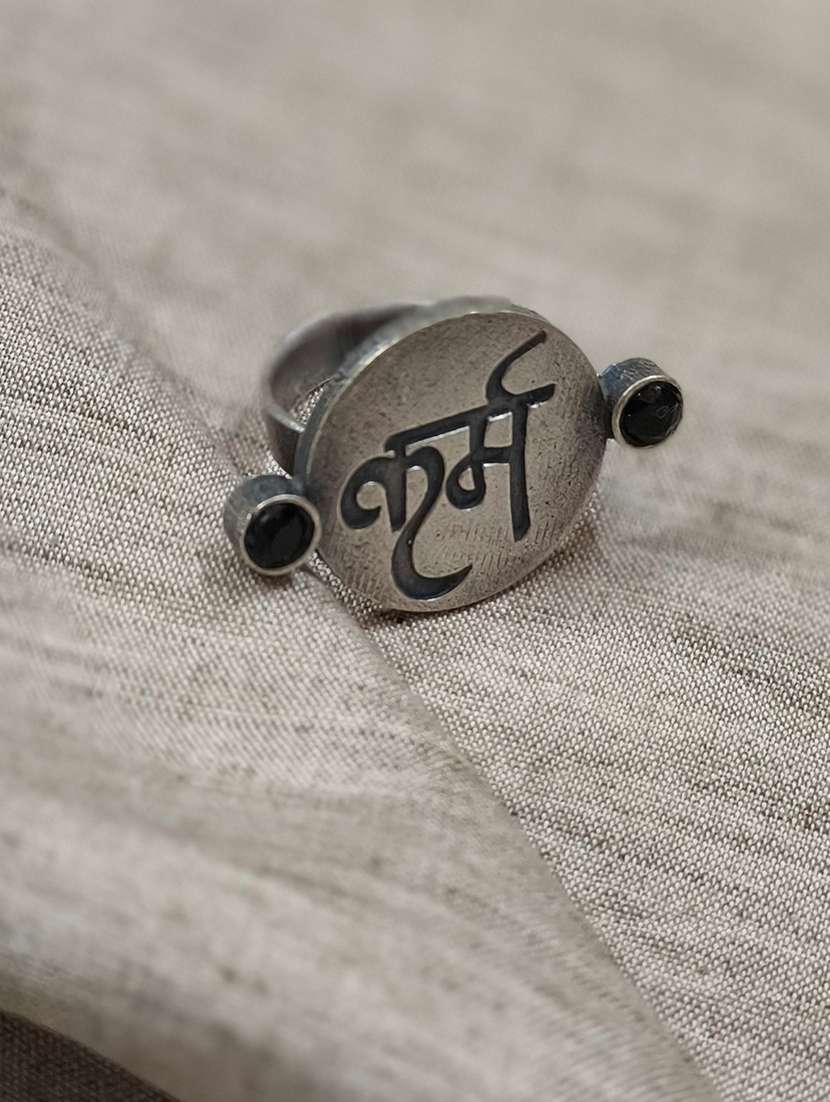 women silver brass adjustable finger ring