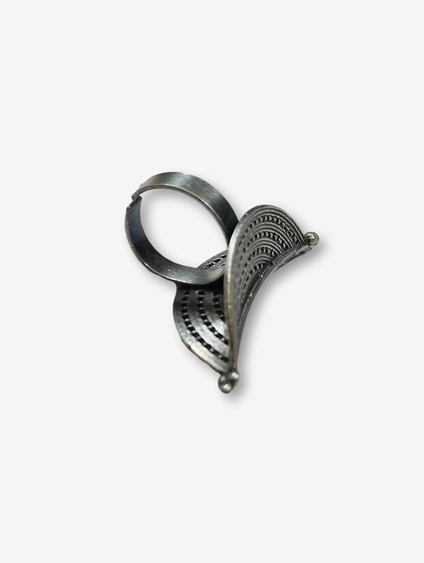 women silver brass adjustable finger ring - 21743848 -  Standard Image - 1