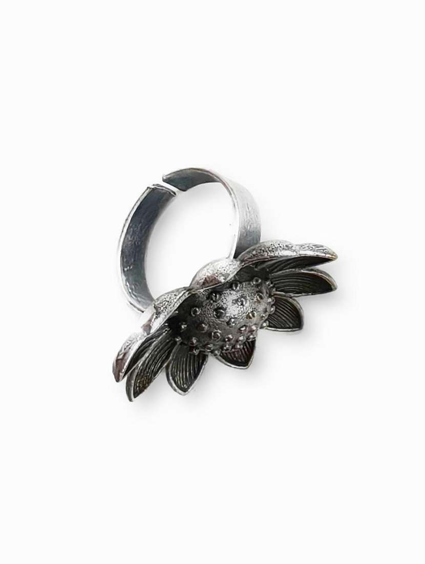 women silver brass adjustable finger ring - 21743850 -  Standard Image - 1