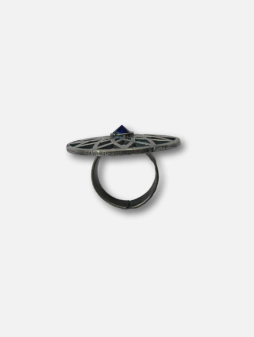 women silver brass adjustable finger ring - 21743851 -  Standard Image - 1