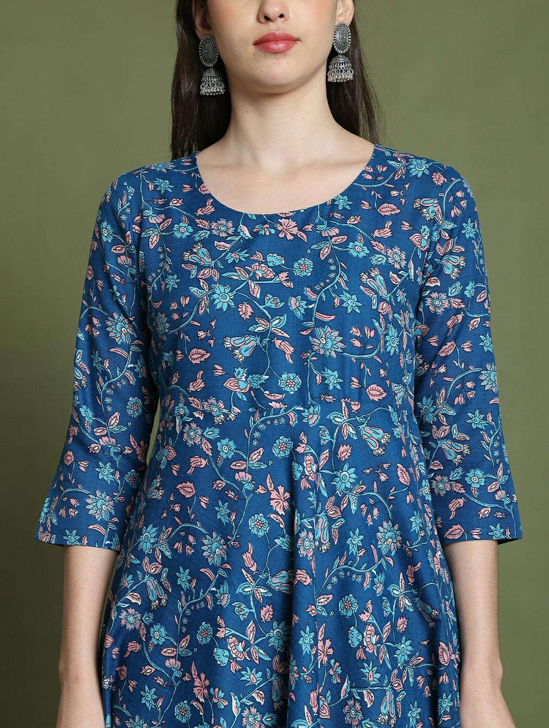 women three quarter sleeve kurta pant with dupatta set - 21743884 -  Standard Image - 1