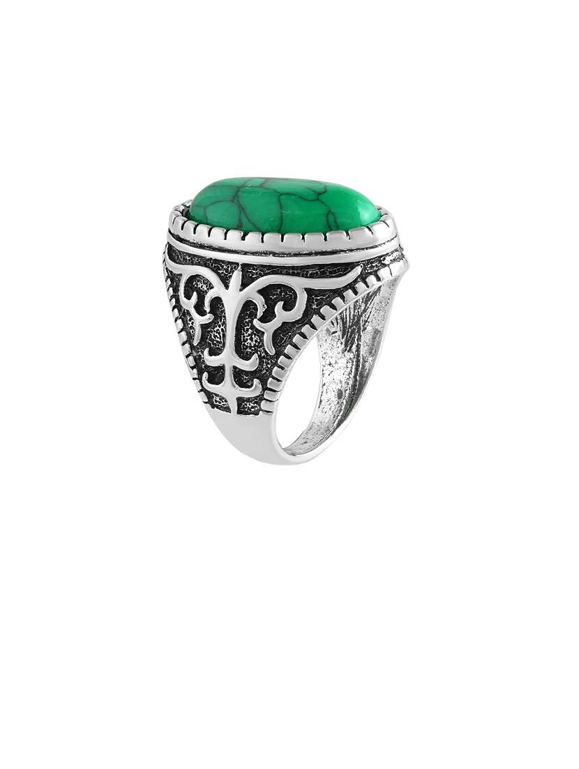men silver brass finger ring - 21743896 - Standard Image - 1