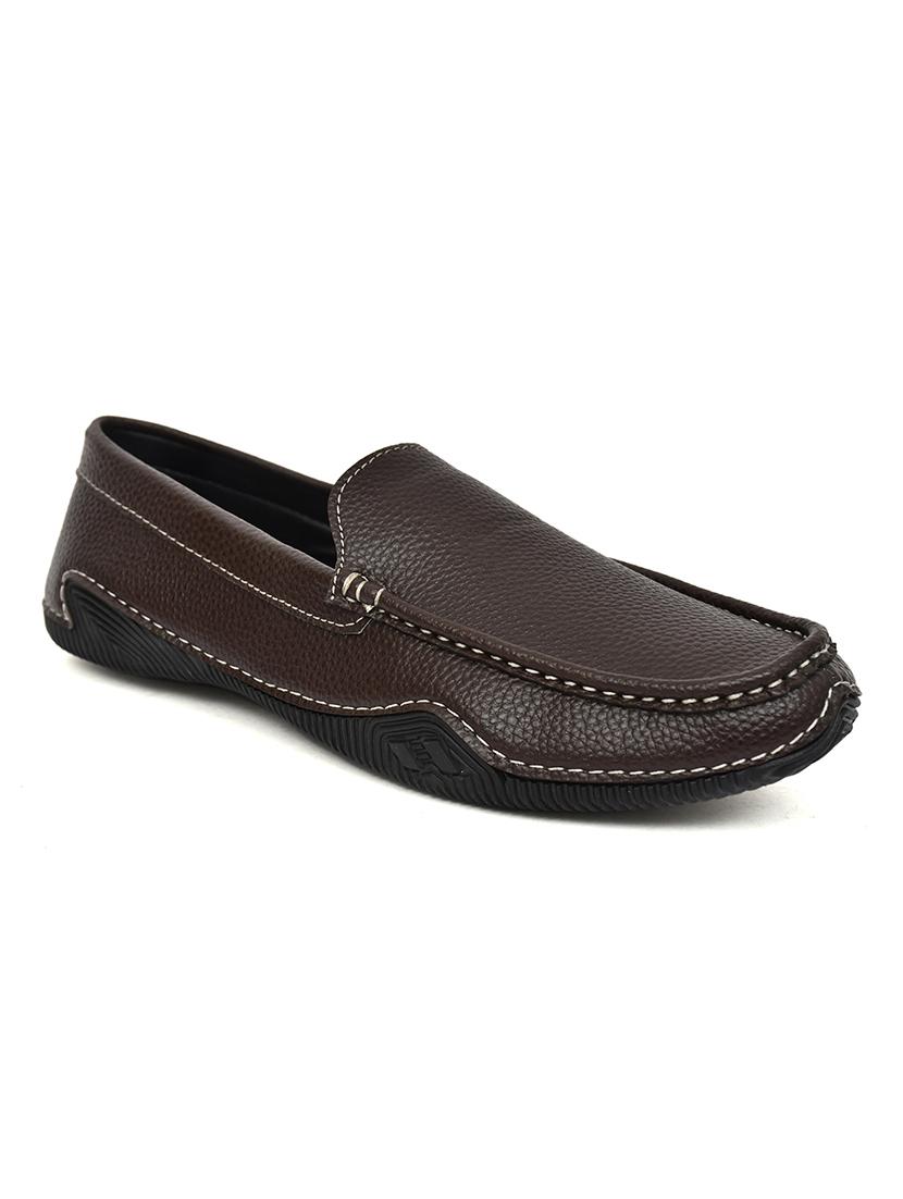 men brown slip on loafers - 21743905 -  Standard Image - 1