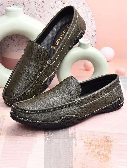 men olive slip on loafers - 21743906 -  Standard Image - 0