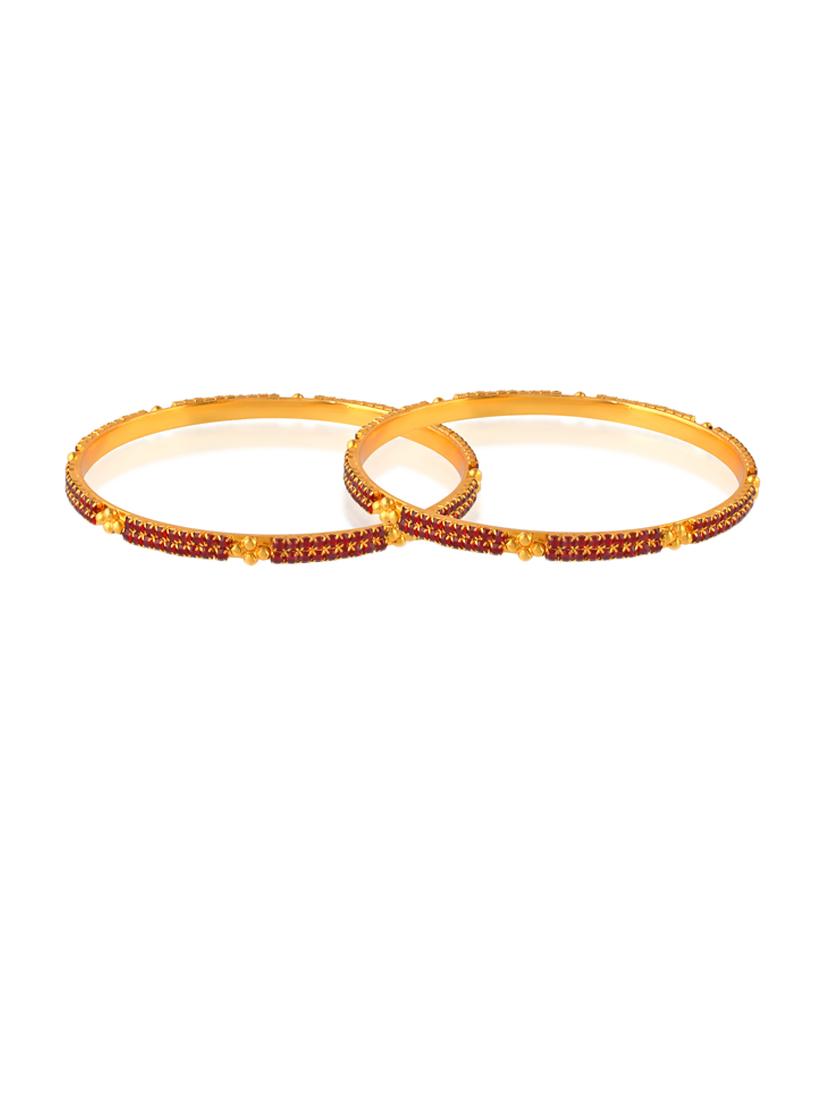 women brass gold imitation ruby bangle set - 21743940 - Zoom Image - 0
