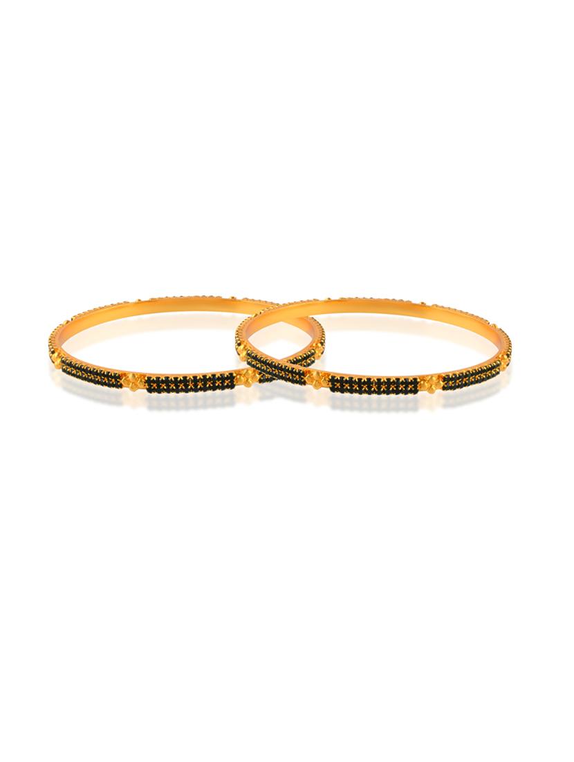 brass gold imitation emerald bangle set - 21743941 -  Zoom Image - 0