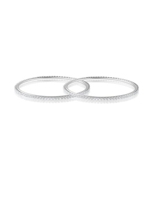 women silver plated bangle set - 21743945 - Standard Image - 0