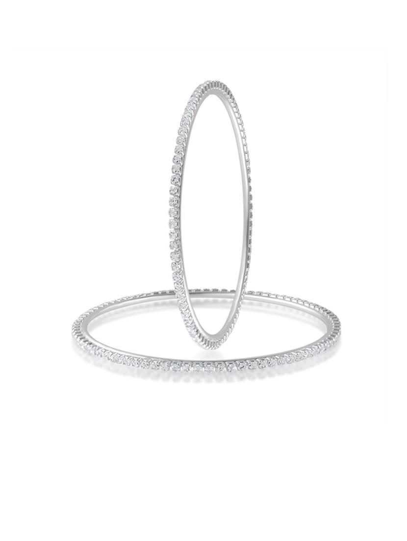 women silver plated bangle set - 21743945 - Standard Image - 1