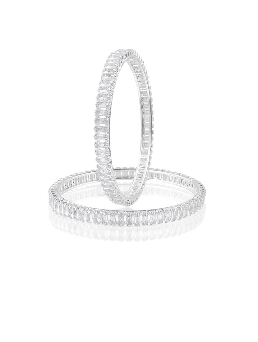 women silver plated bangle set - 21743949 -  Standard Image - 1