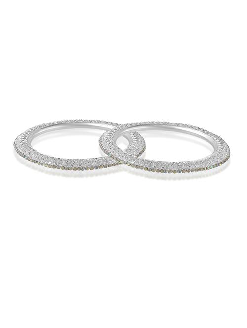 women silver plated bangle set - 21743950 - Standard Image - 0