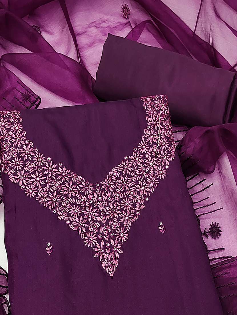 women embroidered unstitched suit set with dupatta - 21744036 - Standard Image - 1