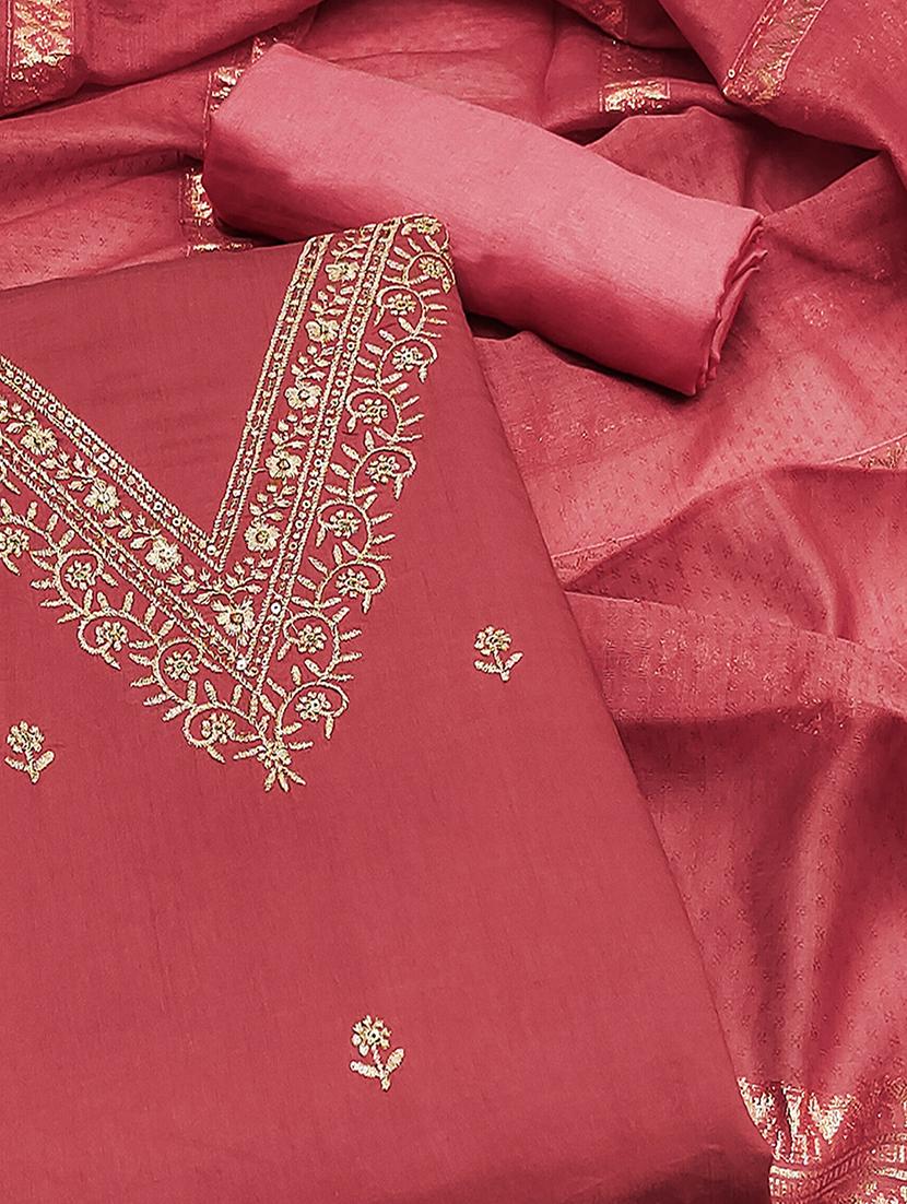 embroidered unstitched suit set with dupatta - 21744055 -  Standard Image - 1