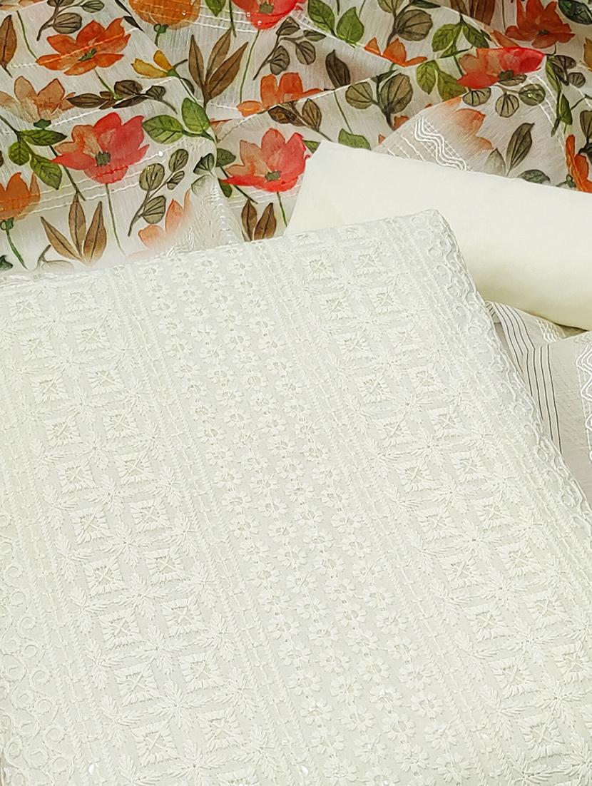 women embroidered unstitched suit set with dupatta - 21744080 -  Standard Image - 1