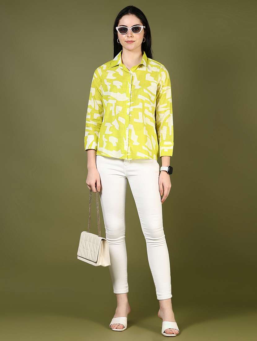 women printed collared long sleeve shirt - 21744118 -  Standard Image - 4