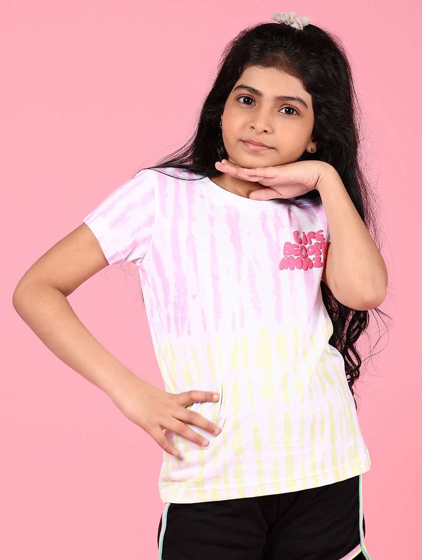 girls printed short sleeves round neck tee - 21744162 -  Standard Image - 1