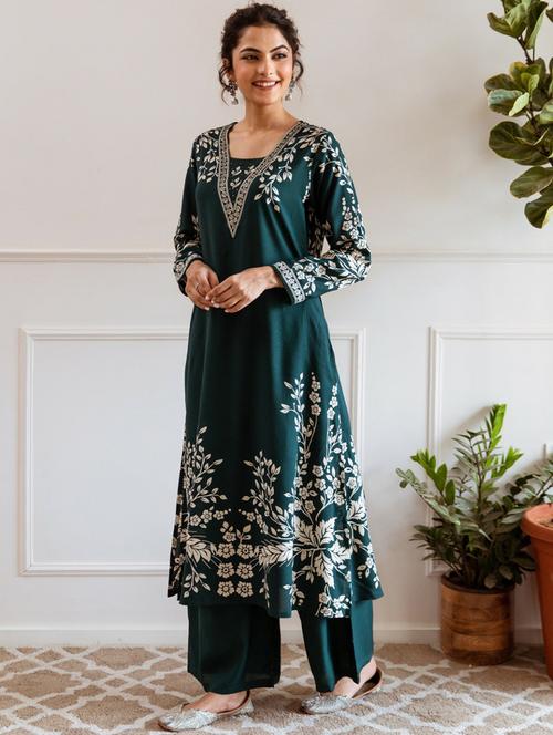 women printed kurta palazzo set - 21745047 -  Standard Image - 0