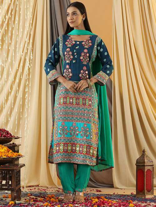 women embellished kurta pant with dupatta set - 21745085 - Standard Image - 0