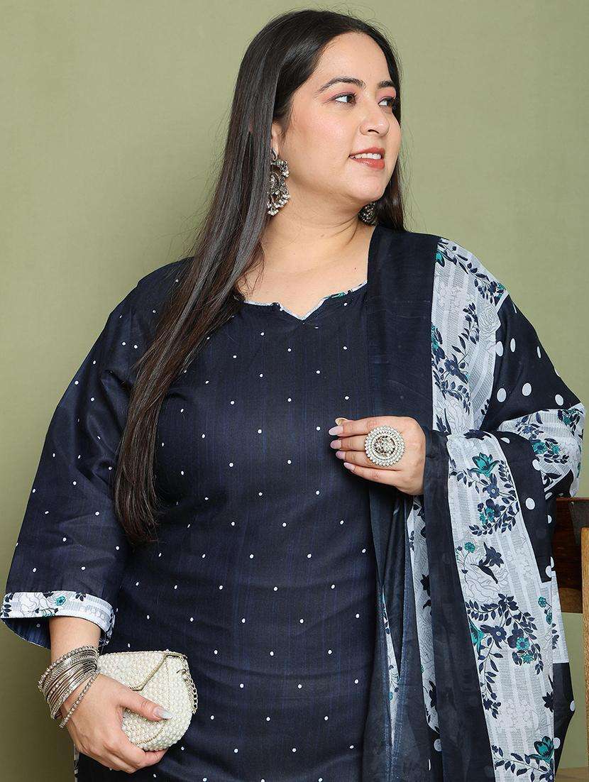 women printed plus size kurta salwar with dupatta set - 21745749 -  Standard Image - 1