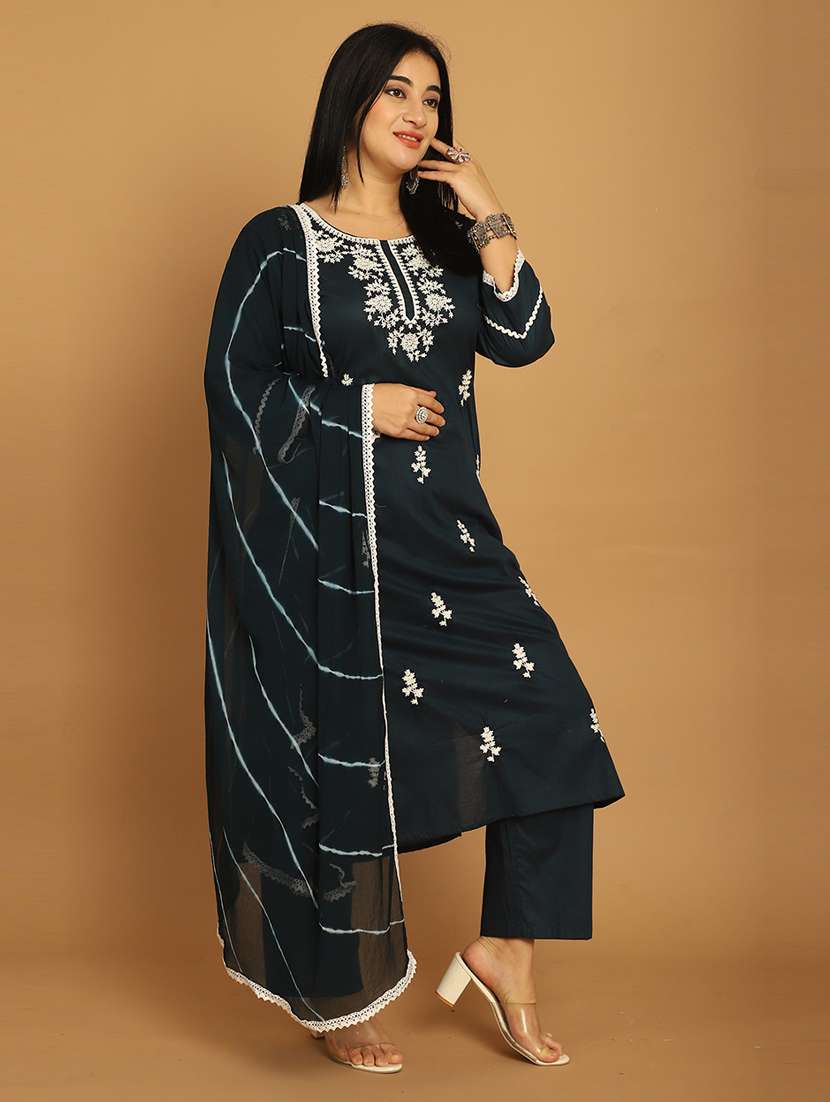 women embroidered kurta pant set with dupatta - 21745817 -  Standard Image - 1