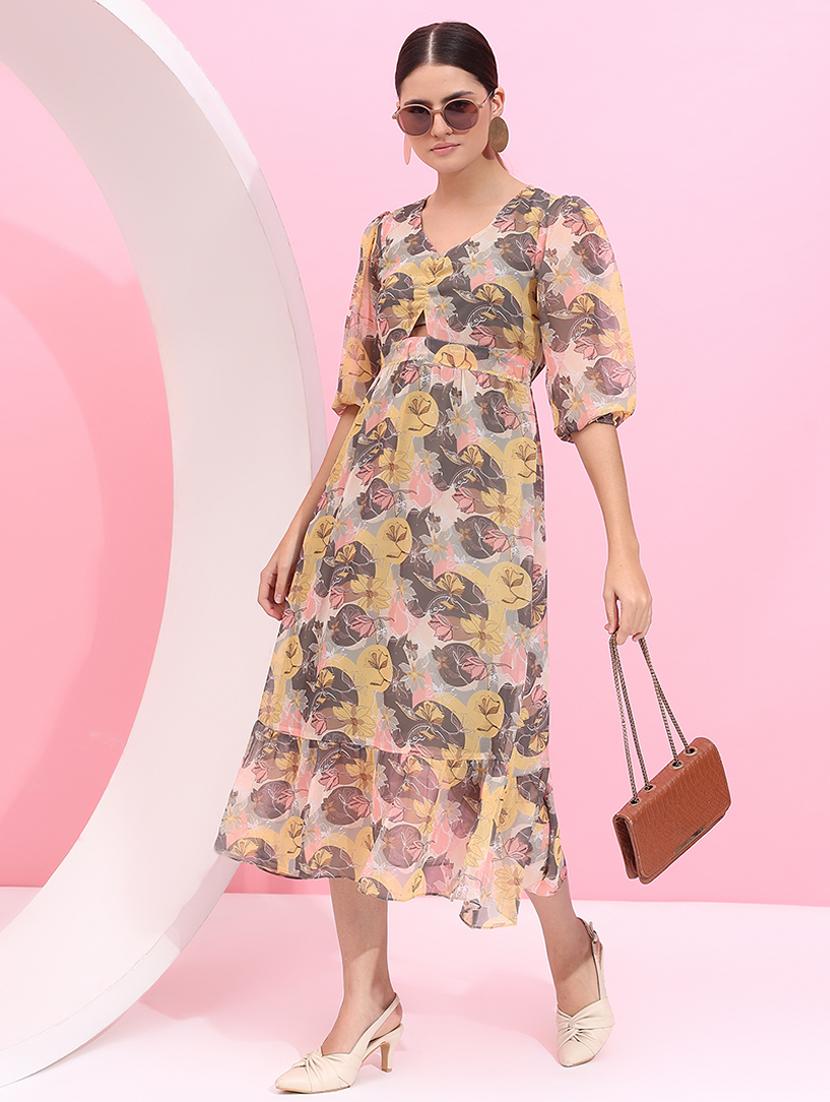 women floral print tiered dress - 21745882 -  Standard Image - 1