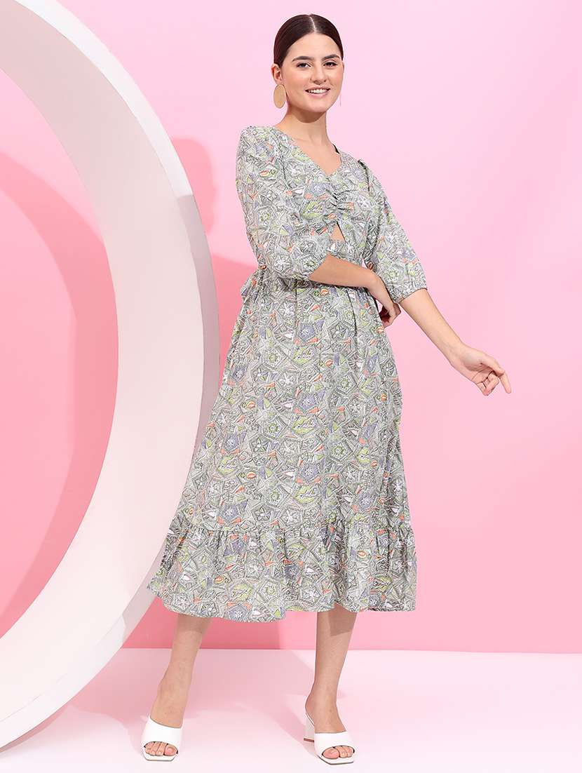 women printed tiered dress - 21745886 - Zoom Image - 0