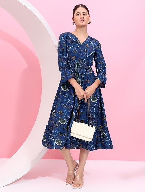 women printed tiered dress - 21745888 -  Standard Image - 0