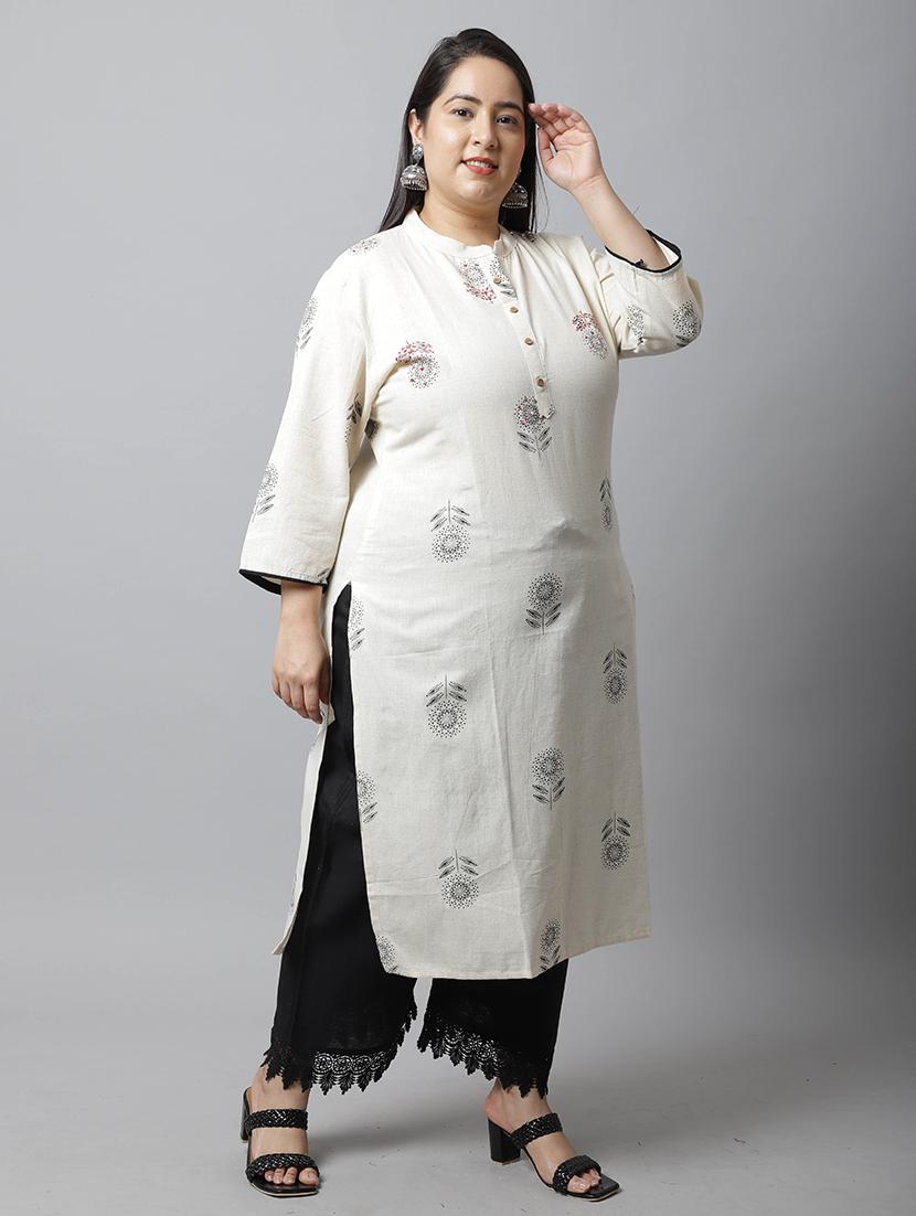 women plus size floral printed straight kurta - 21745892 -  Standard Image - 1