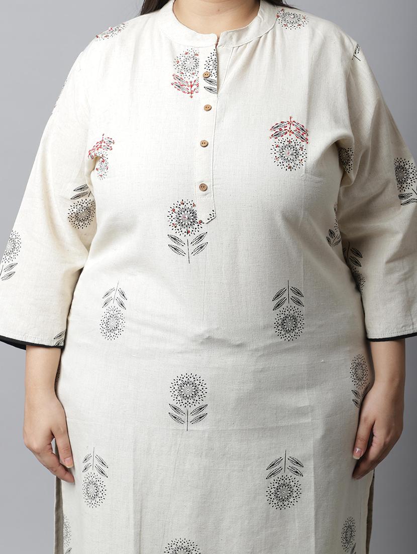 women plus size floral printed straight kurta - 21745892 - Standard Image - 4