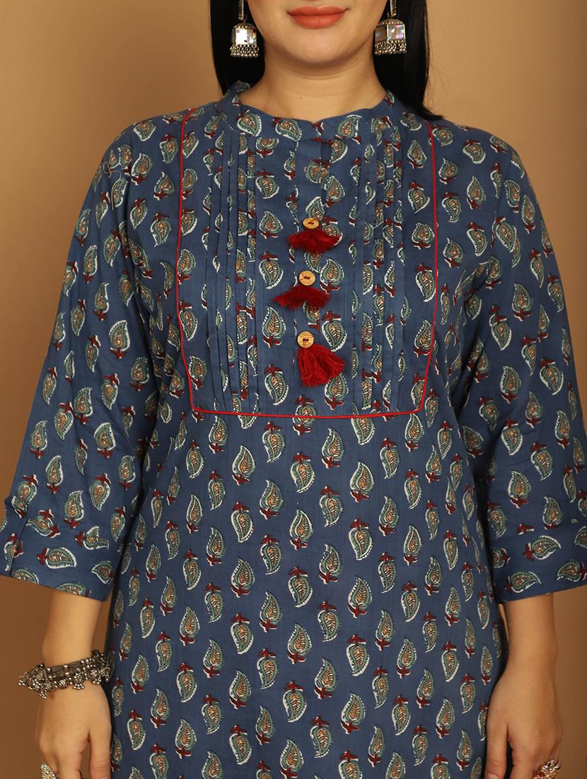 women printed three quarter sleeve straight kurta - 21745909 - Standard Image - 4